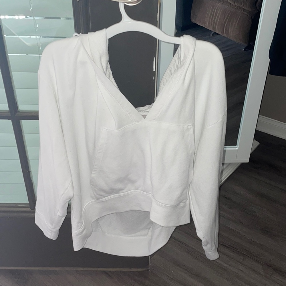 White hoodie.